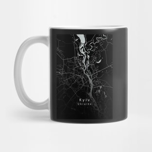 Kyiv Ukraine City Map dark Mug